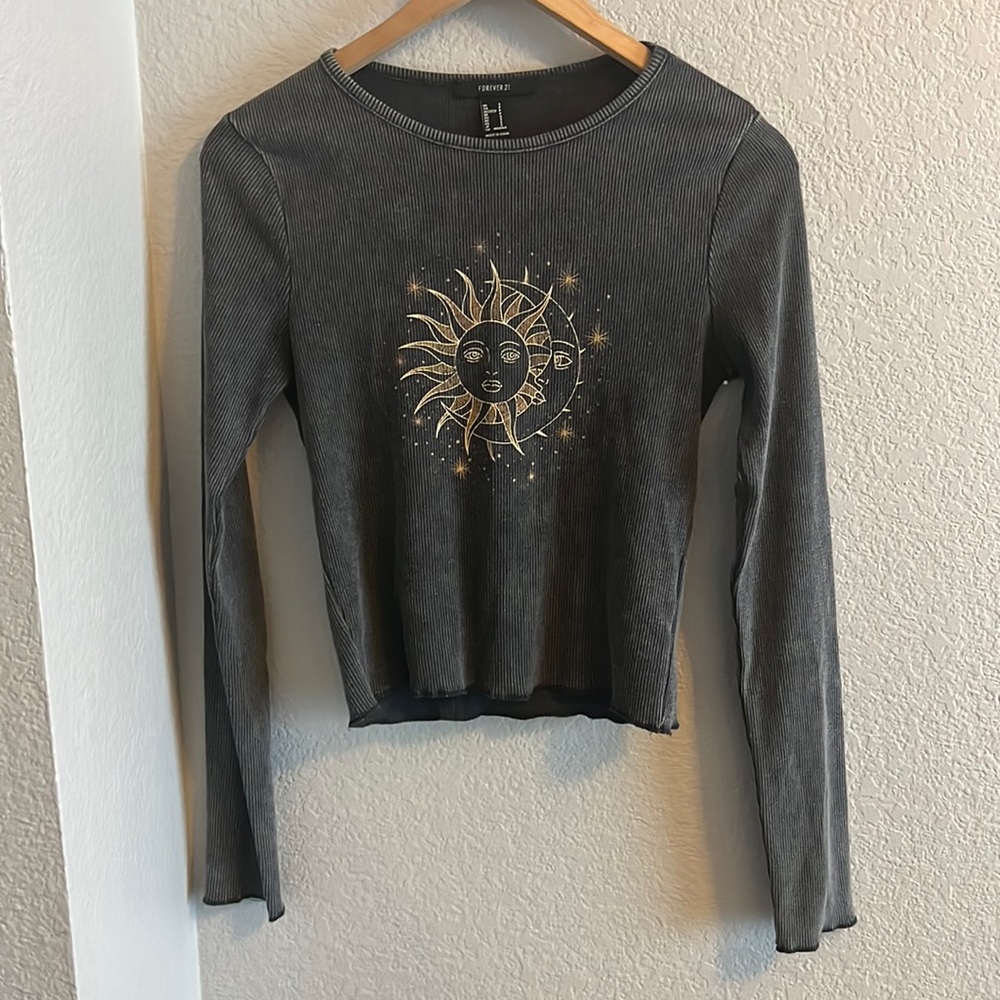 Grey Long Sleeve, Tight Fitted Shirt